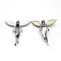 Broche et pendentif vintage en forme d'ange gardien, couleur argent, pour bouquet de mariage ou épingle de revers