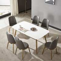 Chaises de salle à manger en gros pour restaurant et café, chaises rayées en cuir PU, ensemble de table à manger 6 chaises