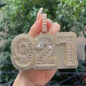 Hiphop Customized <strong>Big</strong> Size Word <strong>Letter</strong> Name Zirconia Full Paved Iced Out Gold Plated Pendant - Product Image 5