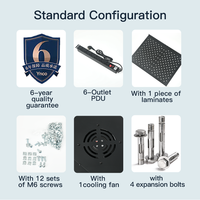 YNCO Taille personnalisée 2U 4U 9U 12U Support de serveur de centre de données mince standard de 19 pouces avec porte en verre trempé Stock en acier SPCC