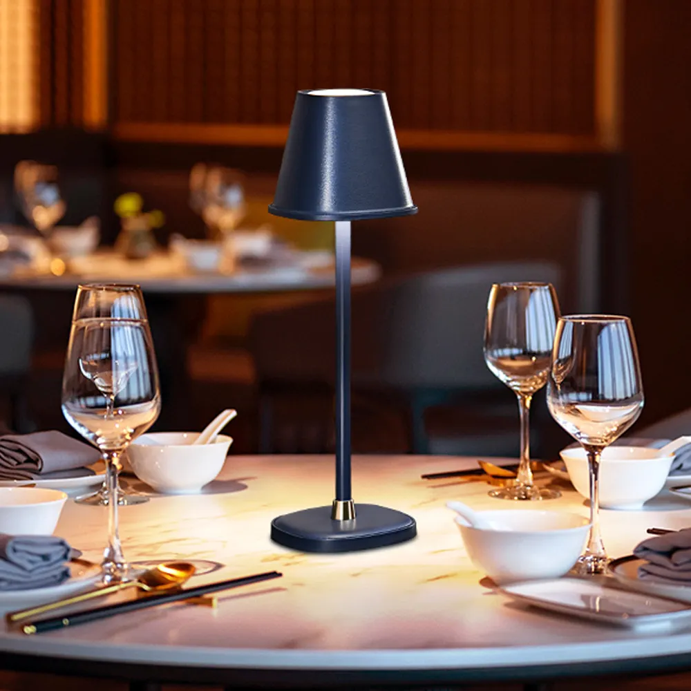 Luxe Touch Dimmen 3600Mah Restaurant Hotel Bar Bureau Nachtlampje Draadloze Draadloze Oplaadbare Led Tafellamp