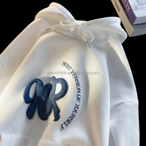 เสื้อสวมหัวผ้าฝ้าย100% เทอร์รี่ฝรั่งเศสหรูหราพิมพ์ลาย3D เปล่าขนาดใหญ่โอเวอร์ไซส์กำหนดได้เองพิมพ์ลายพัฟสำหรับทุกเพศ - Product Image 2