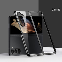 Casing HP Lipat Full Cover Electroplate Clear PC untuk Samsung Galaxy Z Fold 6 5G