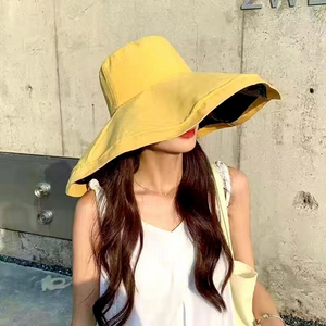 Sombrero de Sol con Protección Solar UPF 50+ para Mujer, Sombrero de Pescador con Ala Ancha, Recubierto de Vinilo, Impermeable, Plegable, para Playa - Product Image 3