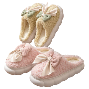 Da donna soffice soffice ciabatta invernale con fiocco donna ragazze Anti-scivoloso <span class=keywords><strong>casa</strong></span> per <span class=keywords><strong>ciabatte</strong></span> carino all'ingrosso per la stagione autunnale primaverile - Product Image 1