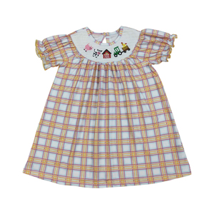 En stock écrevisses broderie algues petites filles été longueur genou robe en gros tout-petits Boutique nouvelle mode bébé vêtements - Product Image 6