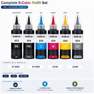 OCB pour Epson 013 014, bouteille d'encre 6 couleurs 70 ml, recharge d'encre compatible EcoTank pour imprimantes L8160 L8180 ET-8500 ET-8550 - Product Image 2