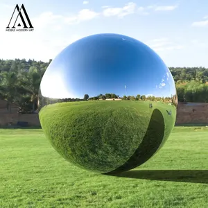 Sfera da giardino in metallo personalizzata decorazione paesaggistica grande specchio esterno in acciaio inossidabile sculture di sfere a specchio