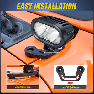 Soporte de montaje de luces para Jeep Wrangler 2018-2023, soporte de luces de trabajo delanteras de acero - Product Image 2