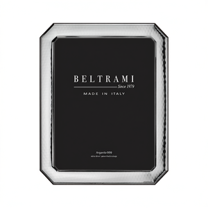 Cadre photo Beltrami en bois plaqué argent avec impression en relief, rectangulaire 3XL, fabriqué en Italie, Argento 999 - Product Image 2