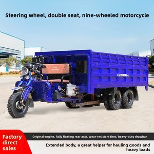 Tricycle agricole à essence à 5 roues, moto cargo 3 places avec benne basculante hydraulique, moteur 150cc/200cc, personnalisation OEM, marque privée - Product Image 3
