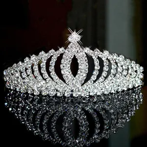 Customize Logo Bride Wedding Dinner Crown OEM/ODM Rhinestone Crowns For Queens Luxury Performance Full Diamond Headwear Tiaras