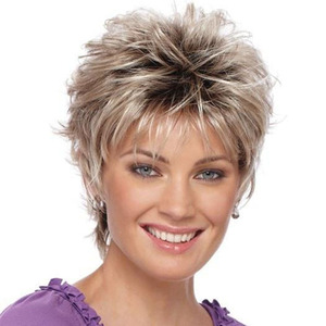 Peluca Personalizable de Pelo Corto para <span class=keywords><strong>Mujer</strong></span>, Estilo Europeo Americano, Color Mixto, Fibra Resistente al Calor, Hecha a Máquina, de <span class=keywords><strong>AliExpress</strong></span> - Product Image 5