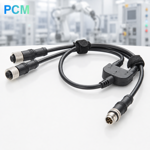 M12 5 针传感器执行器 Y 型分路器电缆 1 公头转 2 母头，适用于工业自动化 PLC 机器人传感器机械设备 - Product Image 1
