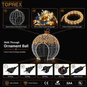 Adorno Navideño LED 3D Personalizado TOPREX con Marco Plegable para Empresas de Organización de Eventos, Venta al Por Mayor - Product Image 4