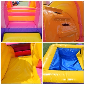 <span class=keywords><strong>Castillo</strong></span> Inflable Rosa de Buena Calidad, Brincolín Inflable de PVC de 0.55mm con Soplador - Product Image 4