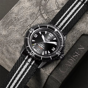 <span class=keywords><strong>CADISEN</strong></span> moda 2025 nuevo reloj mecánico automático hombre correa de lona reloj de pulsera NH35 relojes luminosos impermeables - Product Image 3