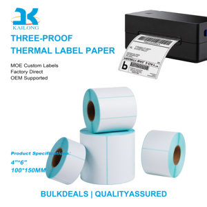 Etiquetas de Envío Autoadhesivas Térmicas Directas Resistentes y Ecológicas de 4x6 <span class=keywords><strong>para</strong></span> Logística, Entrega Exprés y Gestión de Almacenes - Product Image 1