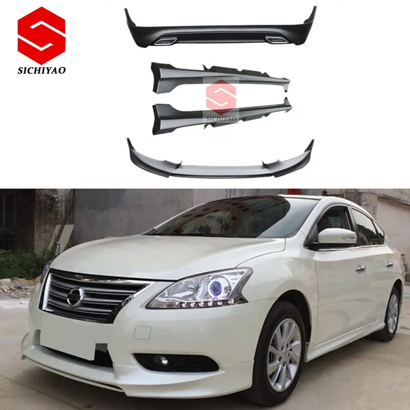 Per Nissan Sentra kit corpo 2012-2016 Nissan Sylphy anteriore labbro paraurti posteriore labbro laterale gonna materiale PP di alta qualità