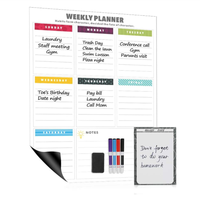 Tableau magnétique effaçable à sec personnalisé bloc-notes magnétique pour réfrigérateur calendrier mensuel/hebdomadaire avec marqueur effaçable à sec