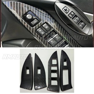Panel de Control de Elevación de Ventanas de Fibra de Carbono, Decoración Iluminada para el Marco del Reposabrazos Interior, para Subaru Forester 2016-2018 - Product Image 2