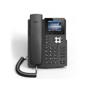 Telepon Voip 2 Sip Line POE Mendukung Telepon Voip Meja Bisnis IP Phone