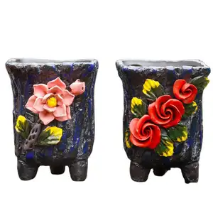 Interior Small Chinese Red Ceramic Rose Bulk Cheap Flower Indoor Plant Pots