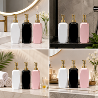 Bouteilles cylindriques de luxe en PET à facettes avec pompe métallique dorée, imprimées en sérigraphie, contenants vides rechargeables pour lotion et huile essentielle