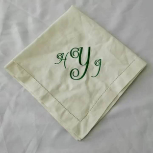 Servilletas florales blancas y azules simples con logotipo personalizado Servilletas de tela Premium - Product Image 3