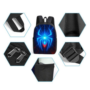Mejor regalo para la escuela <span class=keywords><strong>3D</strong></span> dibujos animados araña azul <span class=keywords><strong>mochila</strong></span> mensajero lápiz bolsas moda impermeable poliéster cremallera para niños niñas - Product Image 6