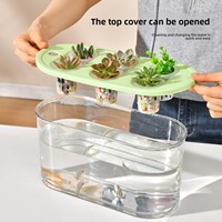 Aquarium de bureau portable ovale pour poissons rouges, système hydroponique de culture sans sol pour petits poissons d'intérieur