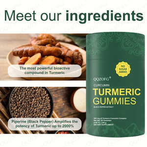 OEM Private Label Natural Turmeric &amp; Ginger Extract Gummies <strong>Black</strong> Pepper for Immune Support Antioxidants Energy Support-Adults - Product Image 4
