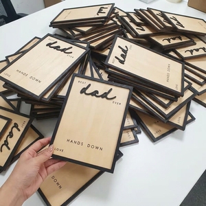Ornement en bois personnalisable avec empreinte de main de papa, artisanat artistique découpé au laser, cadeau pour la fête des pères et souvenir familial - Product Image 2