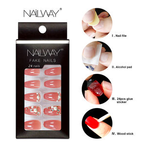 <span class=keywords><strong>Faux</strong></span> ongles colorés Cameo, avec pierres de perles, courts, ballerine, bijoux de créateur, par pression, de luxe, nouvelle collection 2020 - Product Image 5