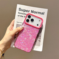 Funda para Teléfono Móvil con Diseño de Concha Marina Degradado Brillante para iPhone 17 16 15 14 Pro Max, Carcasa Iridiscente con Efecto Arcoíris Ombre IMD, Cubierta Trasera Colorida