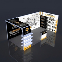 Boîte à lumière rétroéclairée LED 10x10 pieds avec cadre en aluminium pour stand d'exposition, tissu tendu grand format