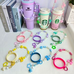 French Style <b>Bow</b> Cup Lanyard Compatible with Stanley Thermos Cup and Tupperport Water Bottle Portable Handle for Cold Cups - Product Image 1