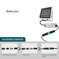 Connecteur d'éclairage LED étanche IP68 E-Weichat M15 2P 3P 4P 10A, fiche mâle et femelle à verrouillage par poussée