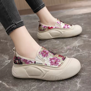2026 Women's Sporty Lace-Up Closure Anti-Slip Breathable Fashion Trend Personalized Sequins Decorative Shoes Summer Autumn - Product Image 1