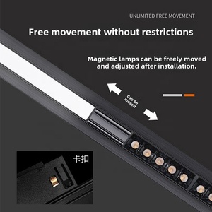 Système d'éclairage sur <span class=keywords><strong>rail</strong></span> LED magnétique en aluminium ultra-mince de 20 mm avec alimentation magnétique pour éclairage commercial intérieur - Product Image 2