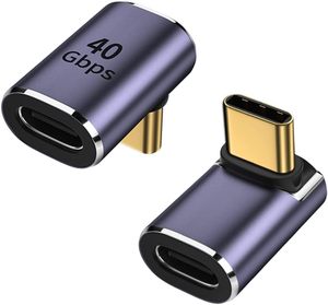 Adaptador <span class=keywords><strong>USB</strong></span> C macho a <span class=keywords><strong>USB</strong></span> C hembra de ángulo recto de 90 grados, extensor de adaptador <span class=keywords><strong>USB</strong></span> tipo C hacia arriba y hacia abajo - Product Image 1