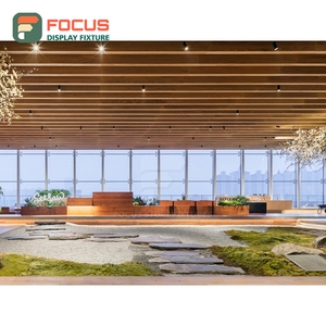 Mostrador de Servicio Contemporáneo para Cafetería, Acabado en Madera Laminada, Zona de Recogida de Comandas, Mostrador de Servicio para Cafetería - Product Image 1