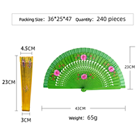 Éventail pliant en bois de 23 cm avec logo personnalisé, motif dauphin ajouré, pour femmes, idéal pour les spectacles, les événements et comme cadeau promotionnel.