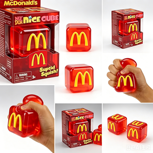 Juguetes Blandos Antiestrés y Antiansiedad con Purpurina, Cubo de Descompresión Suave, Bloque Nice Cube de <span class=keywords><strong>McDonald</strong></span>'s, Aliviadores de Estrés - Product Image 1