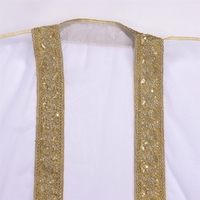 Robes longues pour hommes en mousseline de soie brodée assortie aux couleurs, style moyen-oriental, Dubaï, Turquie, musulman, célibataire