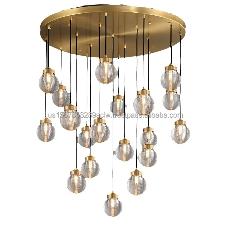 Scale moderne sfera di cristallo luci a sospensione per soggiorno decorazione cucina ristorante in ottone lampada a sospensione lampadario