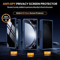 Étui MOBOSI Z Fold6 en TPU+PC avec support rotatif, protection d'écran anti-espion, compatible avec la protection de qualité militaire 18FT, magnétique