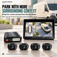 Système de caméra à vue panoramique à 360 degrés avec 4 caméras AHD 1080P IP69K, écran IPS à vision 3D avec écran partagé pour camion, bus, camping-car