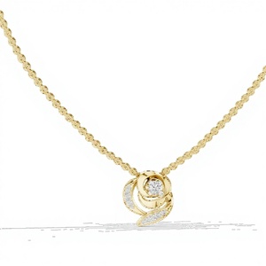 จี้เพชร STC DIAMONDS ทองคำแท้ 18K ดีไซน์หรูหราสำหรับผู้หญิง ทรงบริลเลียนท์คัท รับรองโดย IGI ชุบโรเดียม เหมาะสำหรับใส่ทุกวัน ผลิตในอินเดีย - Product Image 1