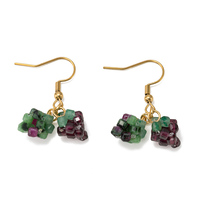 48 types de boucles d'oreilles pendantes faites à la main avec perles de pierre, élégantes, tressées, motif cœur de raisin, mini-tubes et perles de cristal, cadeau de bijoux